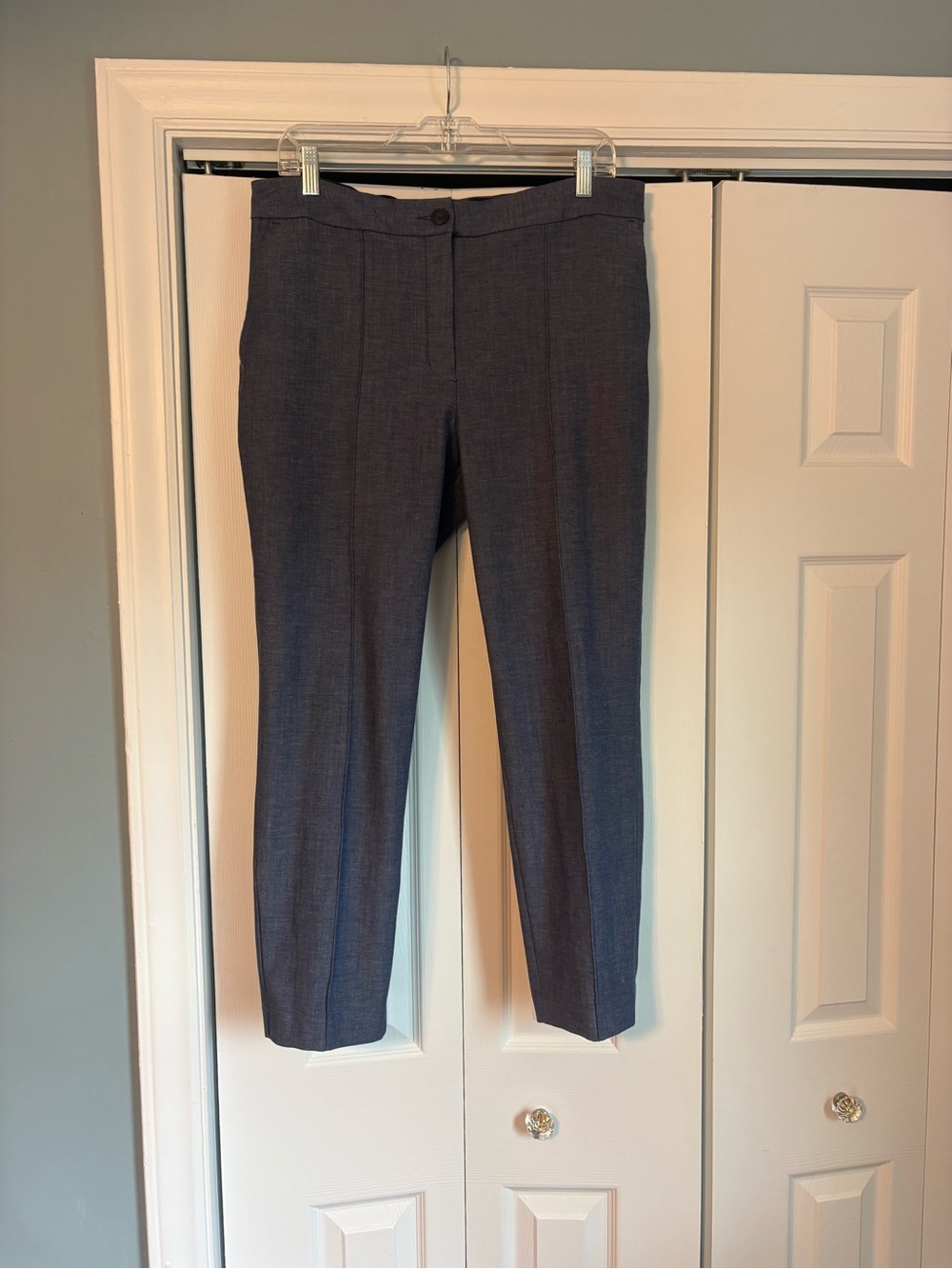 Express Ankle Length Dress Pants in Dark Blue